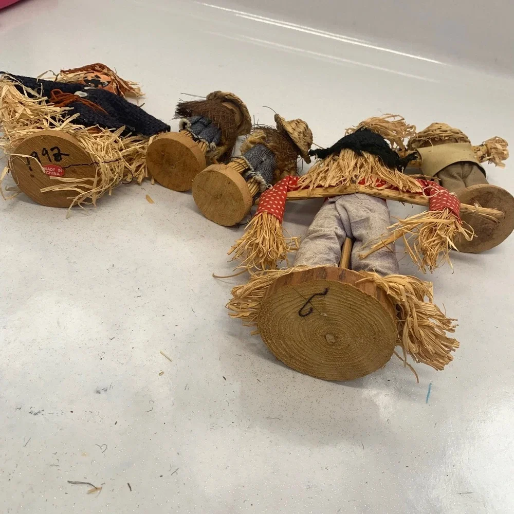 Rustic Scarecrow Figurines set/5 Autumn Harvest Fall Decor Tabletop Decorations